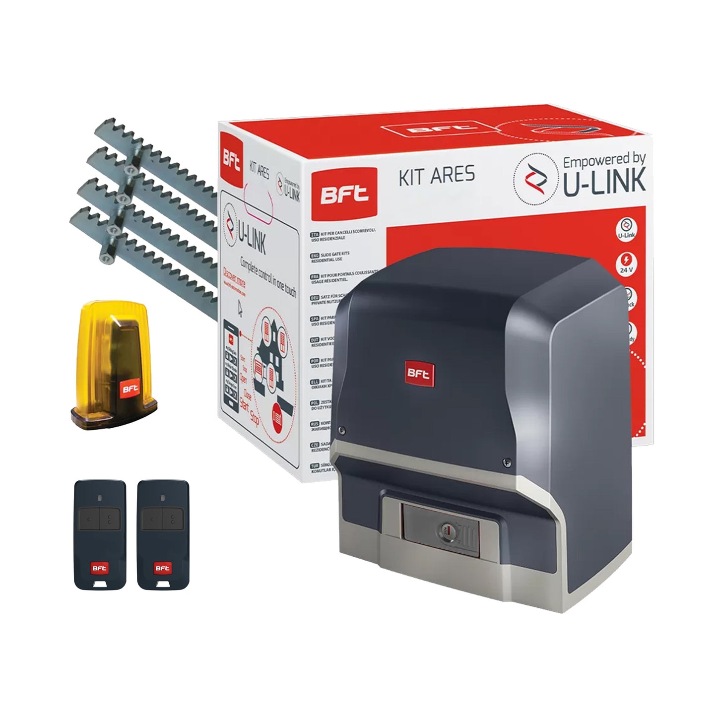 BFT ARES BT A1500 Kit de automatizare pentru poartă culisantă, până la 1500kg.
