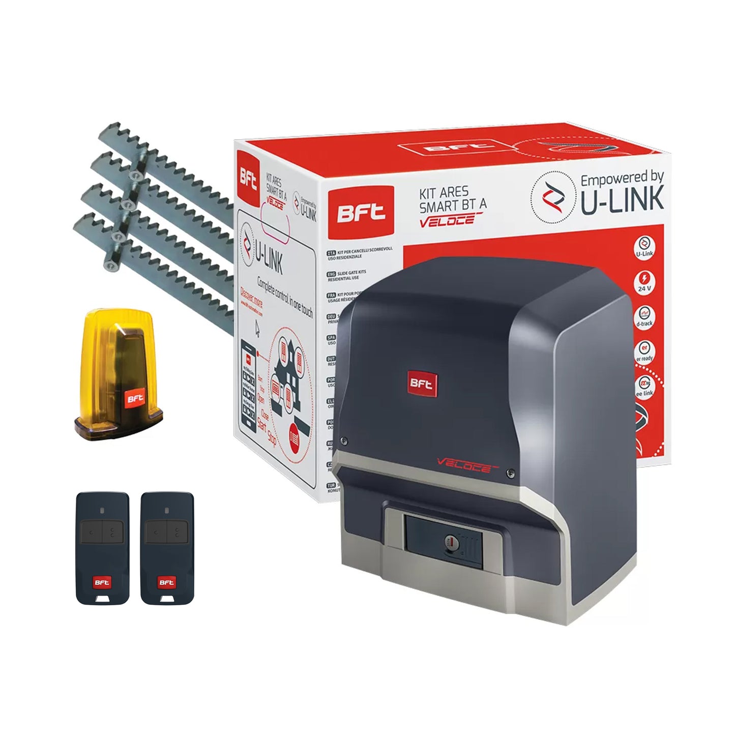 BFT ARES VELOCE SMART BT A500 Kit automatizare poartă culisantă pentru greutăți de până la 500 kg