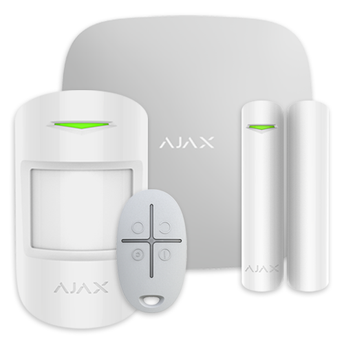 Kit alarma StarterKit Plus, wireless, LAN + 2G/3G + Wi-Fi, alb - AJAX StarterKitPlus