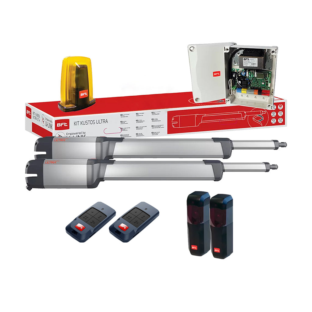 BFT  KUSTOS BT B40  Kit automatizare poartă batantă cu lungimea canatului de până la 4 m și greutatea de până la 700 kg