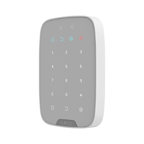 Tastatura cu cititor carduri, wireless, alb - AJAX KeyPadPlus